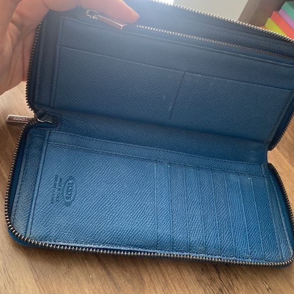 Excellent used condition royal blue zipper wallet from Tods. - Picture 4 of 6